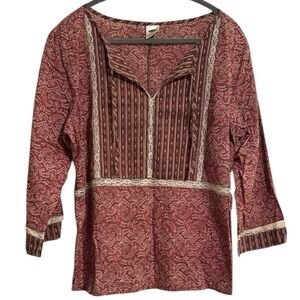 Old Navy Cottage Core Paisley and Lace Blouse